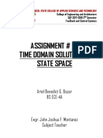 Assignment # F2 Time Domain Solution of State Space: Ariel Benedict G. Bozar Bs Ece-4A