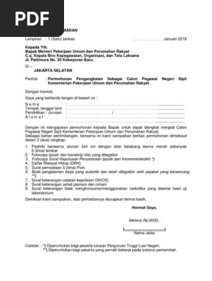 Format Surat Lamaran