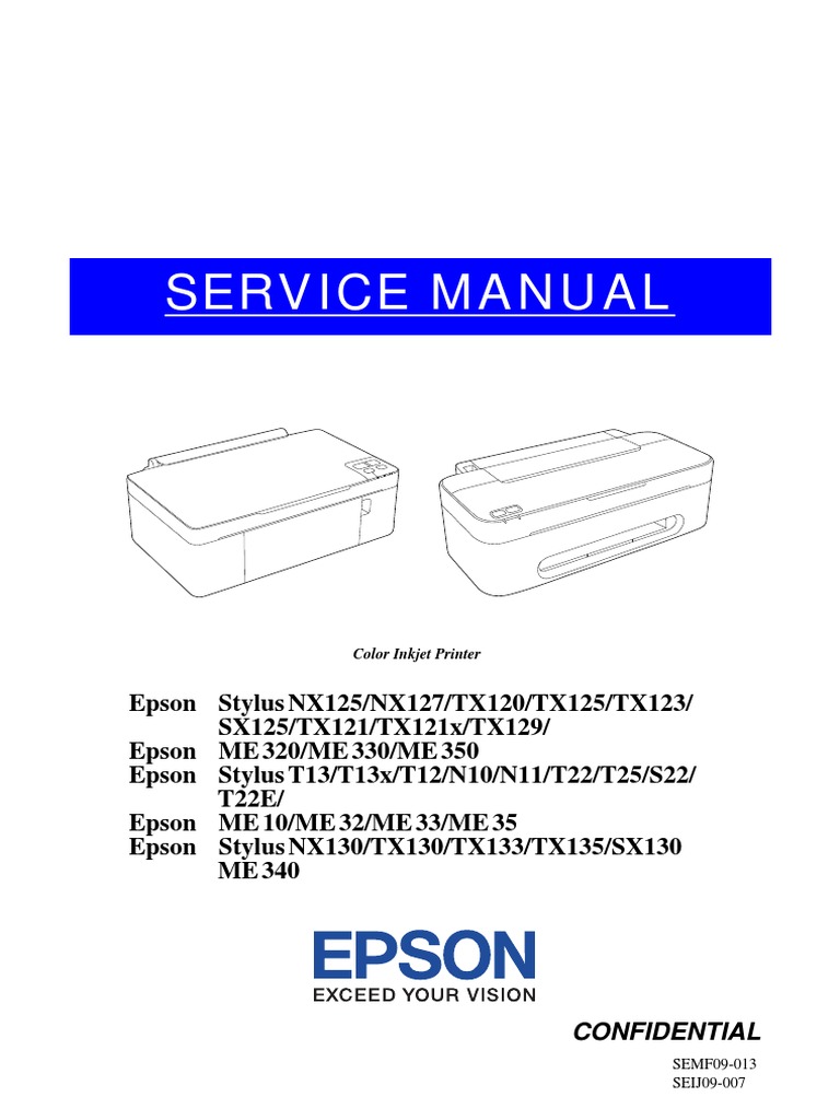 Epson Stylus NX130 TX130 TX133 TX135 SX130 Service Manual | PDF.
