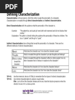 Characterization Handout