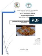 Informe Del Proyecto PREPARACIÓN: CREPES CON FRUTAS Y MANJAR DE CHIRIMOYA