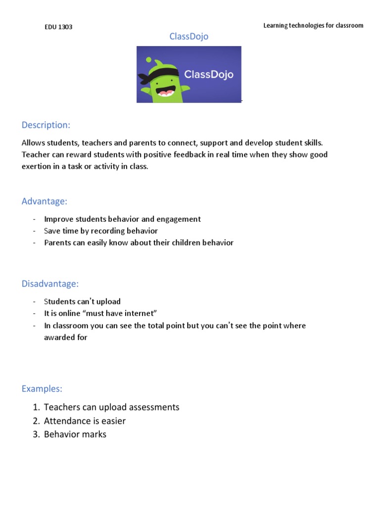 Classdojo 1 Teachers Can Upload Assessments 2 Attendance Is Easier 3