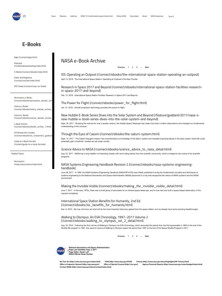 NASA E-Books and Resources Archive | PDF | Nasa | International Space ...