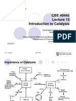 CBE 40445 Introduction To Catalysis