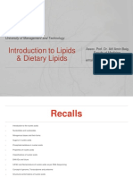 Introduction To Lipids and Dietary Lipids