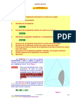 Ecuaciones de la hipérbola y sus propiedades geométricas