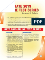 GATE 2019 ONLINE TEST SERIES: COMPETE WITH THE BEST