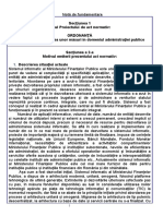 Secțiunea 1 Titlul Proiectului de Act Normativ: Ordonanţă Pentru Reglementarea Unor Măsuri În Domeniul Administraţiei Publice