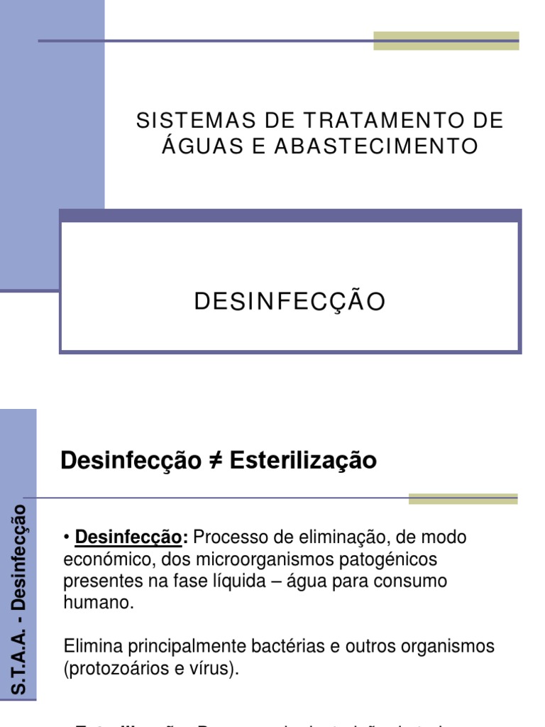Desinfecção no Tratamento de Água | PDF | Desinfetante | Cloro