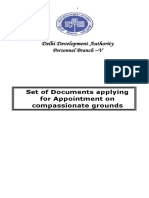 Set of Documents For Compassionate Appointments