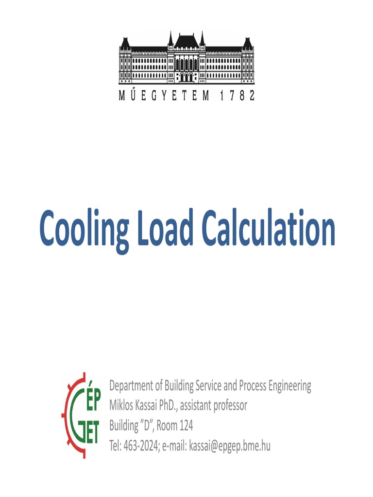 Cooling Load Calculation Overview | PDF | Heat Transfer | Humidity