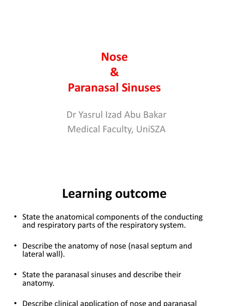Nose & Paranasal Sinuses 2018 | PDF | Human Anatomy | Skeletal System