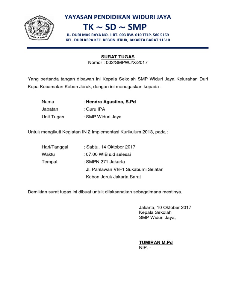 Contoh Surat Tugas Mengikuti Pelatihan Nusagates