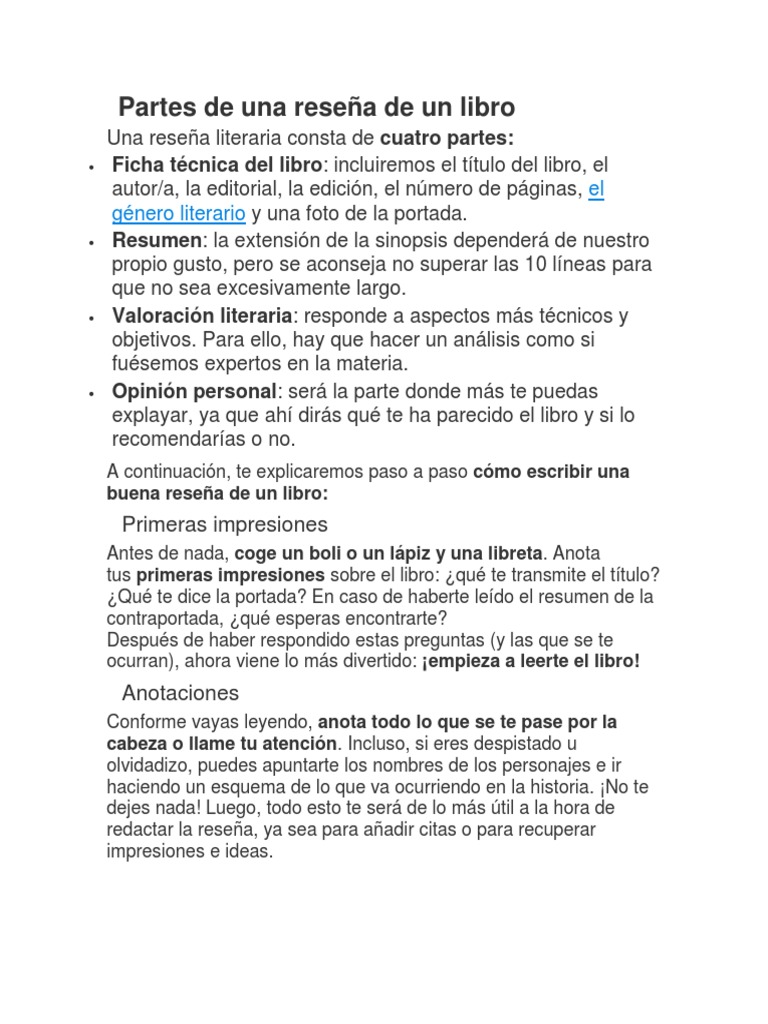 Como Hacer Una Reseña | Autor | Lectura (Proceso)