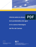 Informe sobre la situación de la problemática del agua en la Cuenca Hidrológica del Río del Carmen  