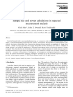 Sample Size and Power Calculations in Repeated Measurement Analysis (2001)
