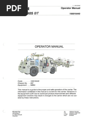 Manual Operación Normet HIMEC 9905 BT | PDF