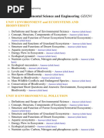 Environmental Science and Engineering - Lecture Notes, Study Material and Important Questions, Answers