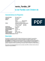 Apontamento de produção para cadastro de fardão