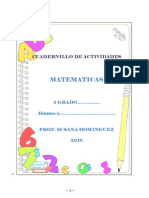 Cuadernillo de actividades de matemáticas para 5to grado