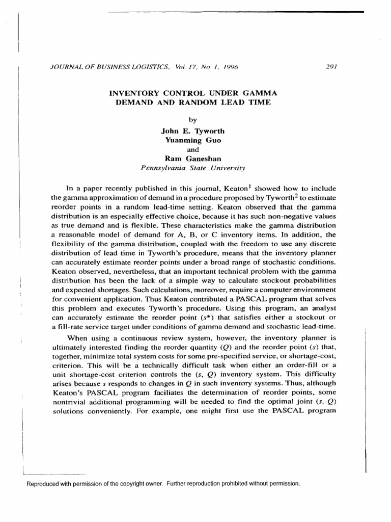 Gamma Inventory | PDF
