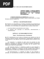 Lei Nº. 1785 2015 Parceleamento de Solo Urbano Do Município