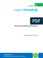 Dasar Pemrograman Modul 4 Perulangan