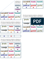 7° Ordenar alfabéticamente a color