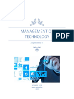 Management of Technology Assignment 01