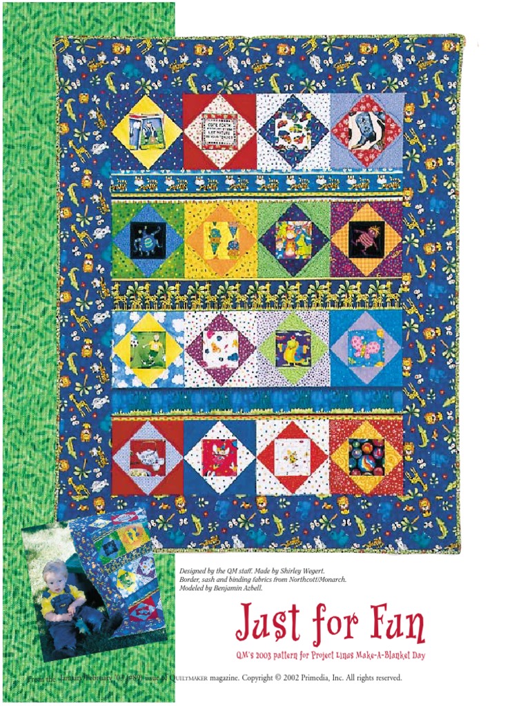 Just For Fun QM's 2003 Pattern For Project Linus MakeABlanket Day Download Free PDF