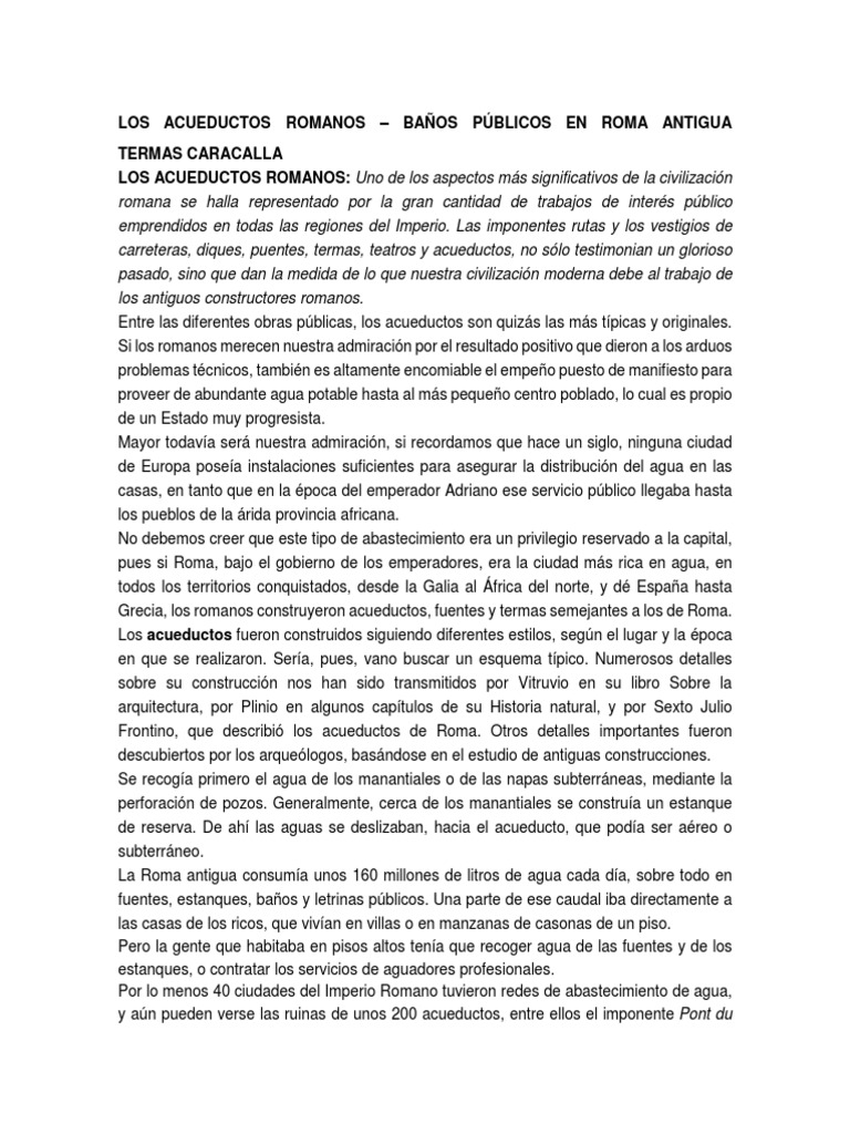 Los Acueductos Romanos | PDF | imperio Romano | Hazme