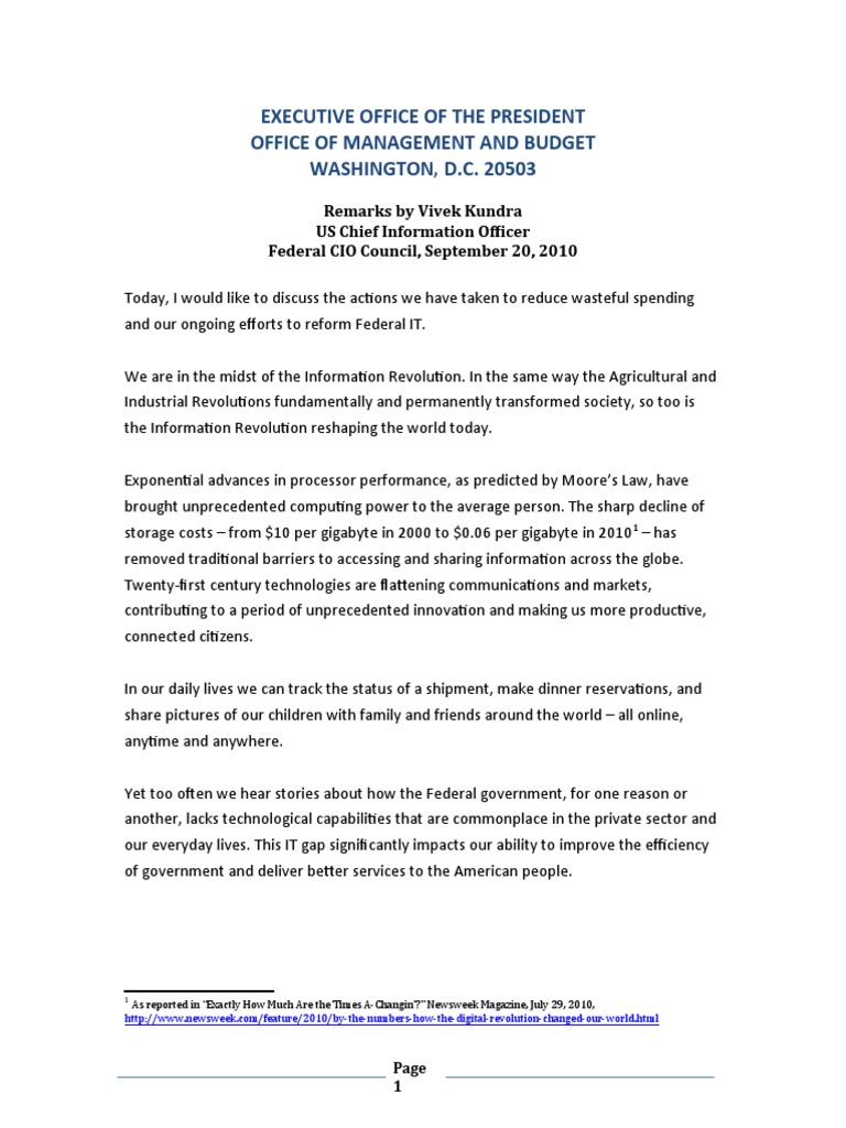 Kundra IT Management Federal CIO Council | PDF | Chief Information ...