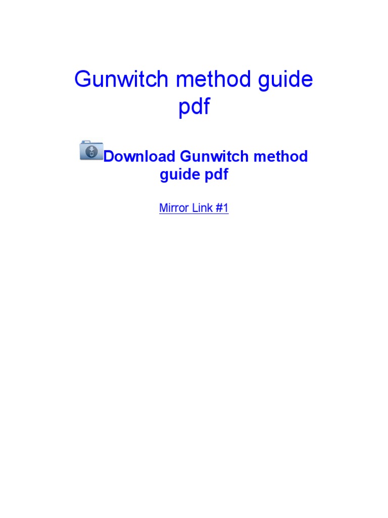 Gunwitch Method Guide PDF Download | PDF | Windows Vista | Microsoft ...