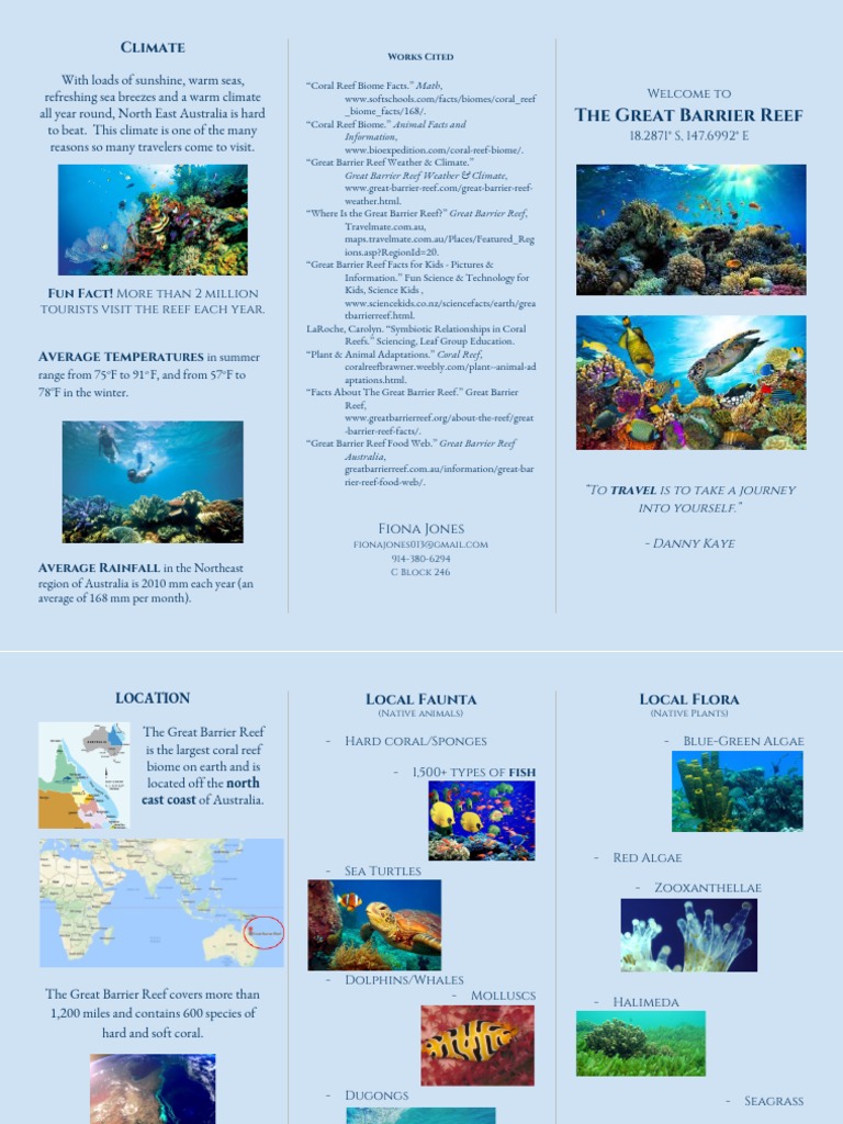 great barrier reef travel brochure