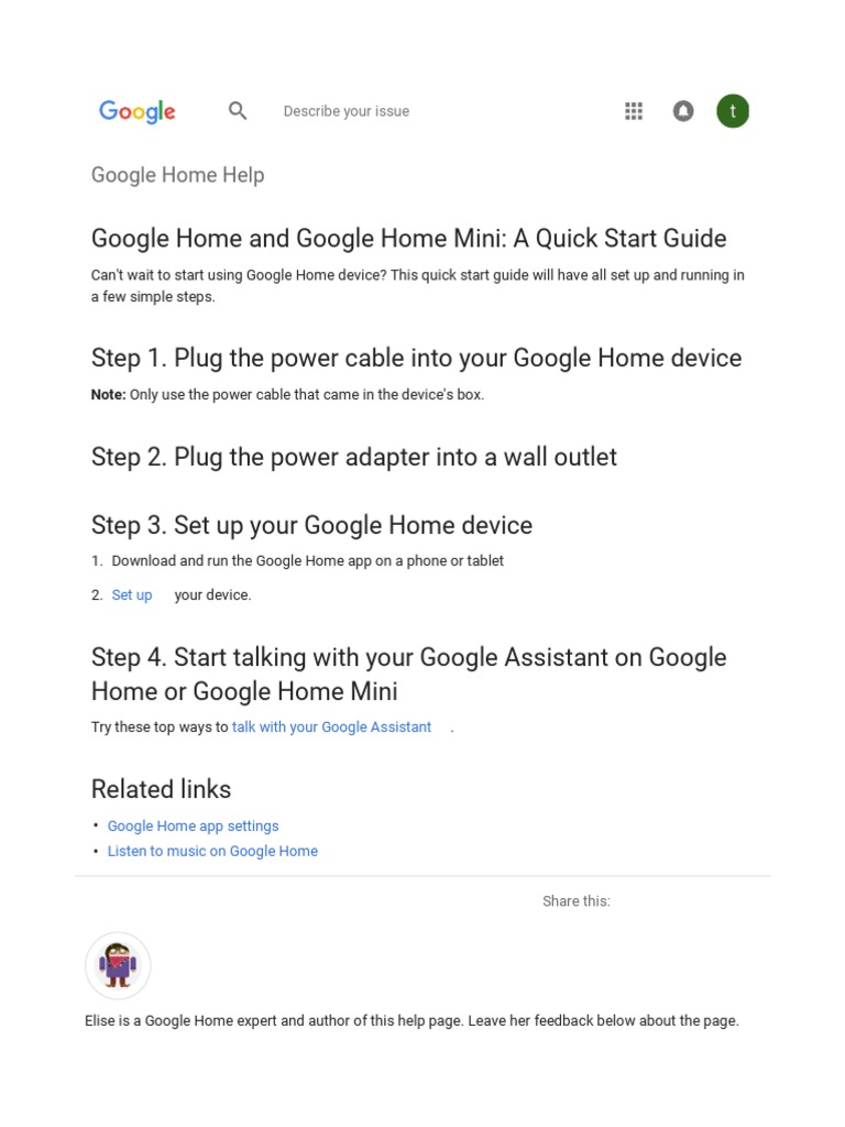 Manual Google Home Mini | PDF | Mobile App | Mobile Computers