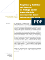 (Galeana de La O, Silvia) Fragilidad y Debilidad Del Discurso en Trabajo Social - Ausencia de La Construcción Desde La Intervención Social