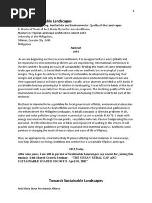 Sustainable Landscapes Sustainability Sustainable Development