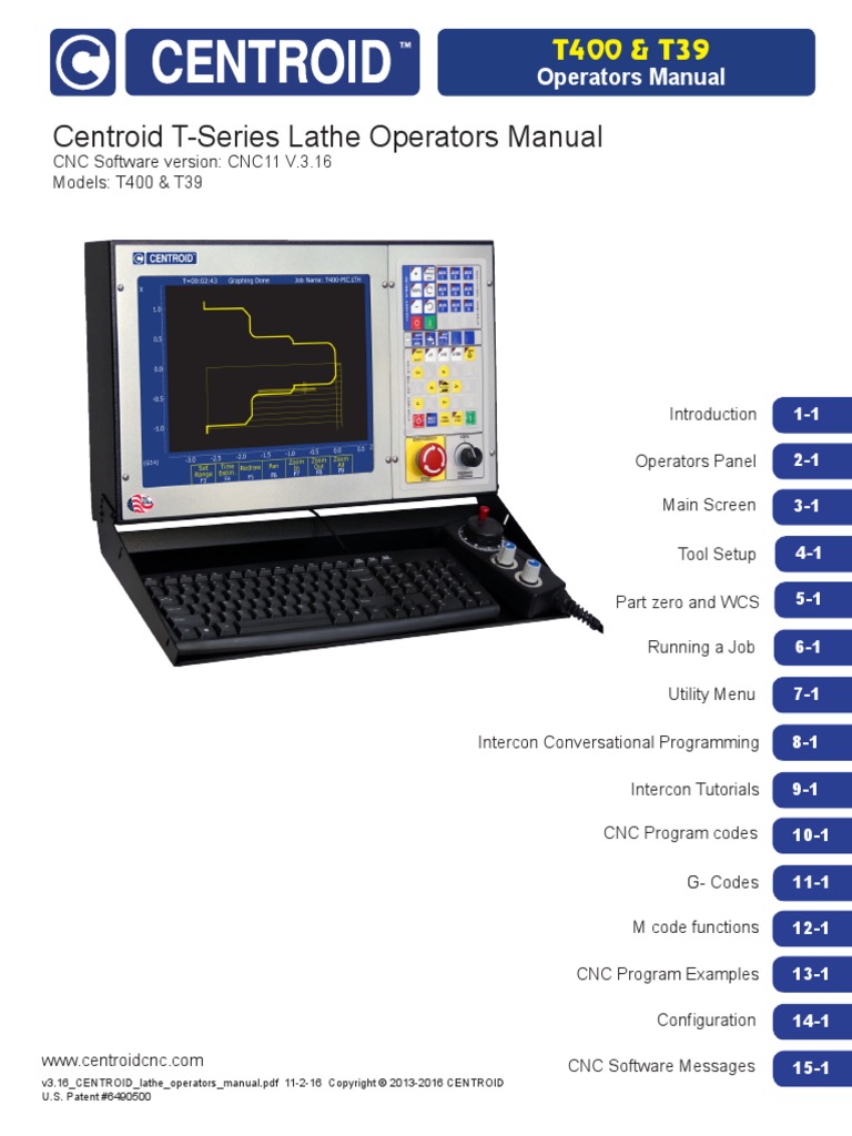 パソコンテキスト Centroid v3.16 Lathe Operator Manual | PDF | Numerical Control