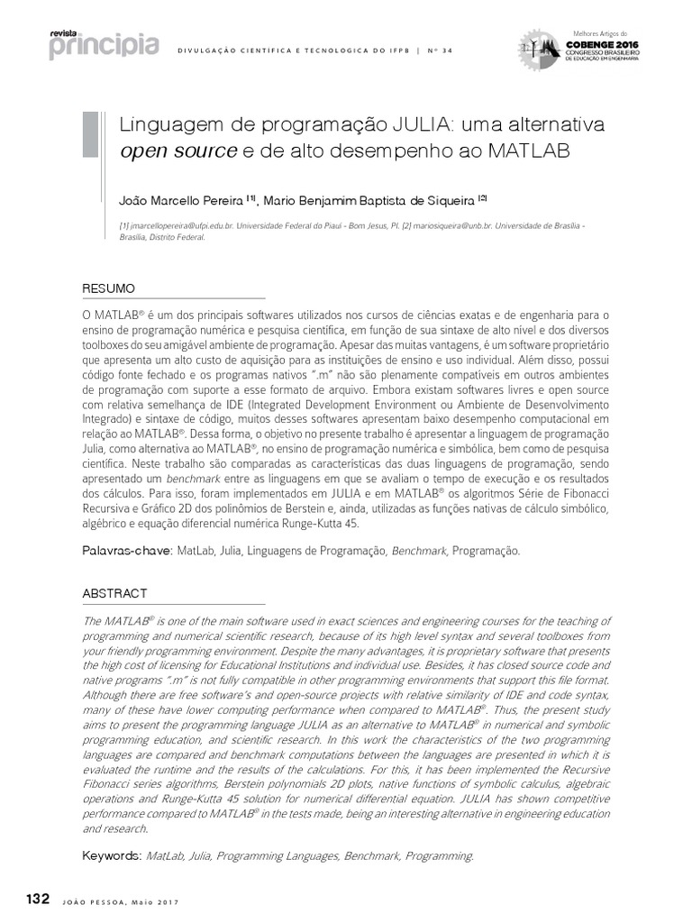 Linguagem de Programação JULIA Uma Alternativa Ao MatLab PDF | PDF ...