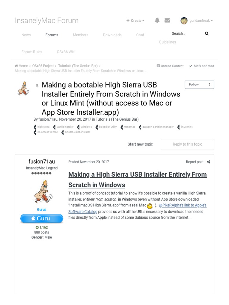 Making A Bootable High Sierra USB Installer Entirely From Scratch in ...