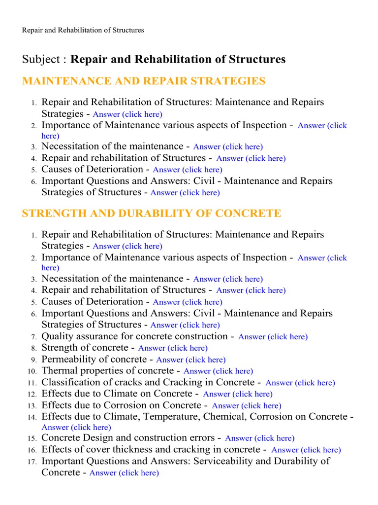 Repair and Rehabilitation Strategies | PDF | Corrosion | Concrete