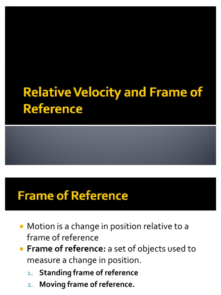 Measuring Motion Relative to Reference | PDF | Speed | Velocity