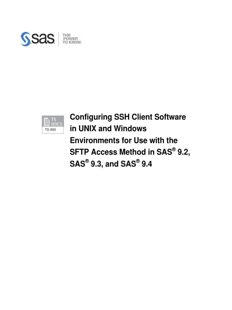 Configuring SFTP Access in SAS | PDF | Secure Shell | File Transfer ...