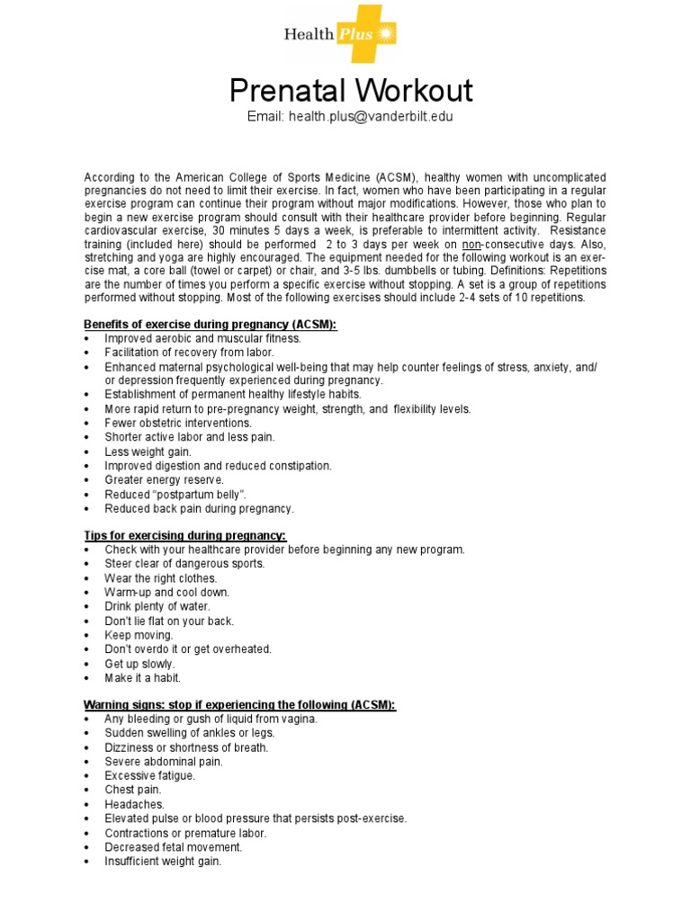 HP Prenatal Work Out | PDF | Physical Exercise | Abdomen