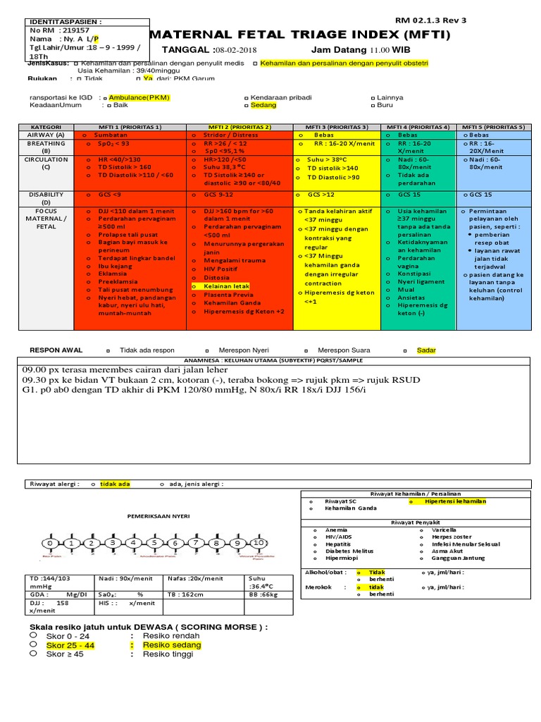 Triage Kehamilan dan Persalinan 39 Minggu | PDF