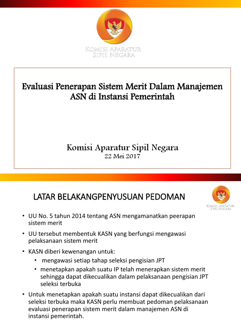 Evaluasi Sistem Merit ASN Pemerintah | PDF