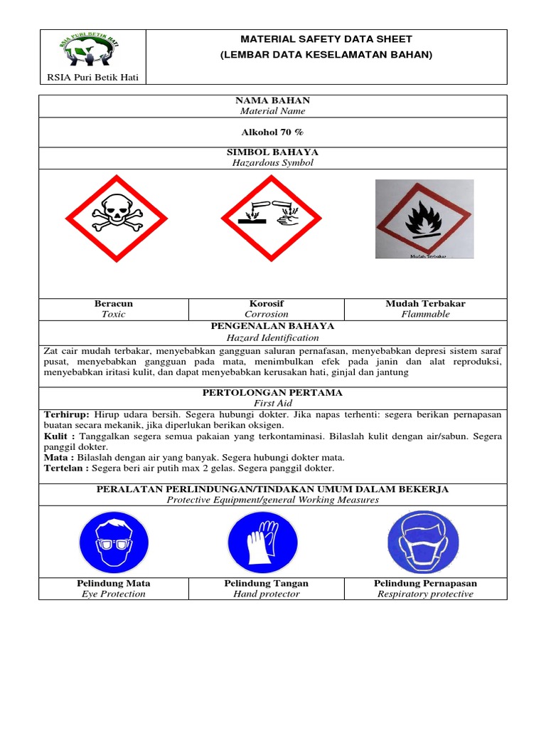 MSDS - Alkohol 70% | PDF