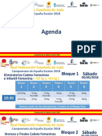 Distribucion de Pesos Por Tatami y Horarios Cpto Espana Infantil y Cadete 2018