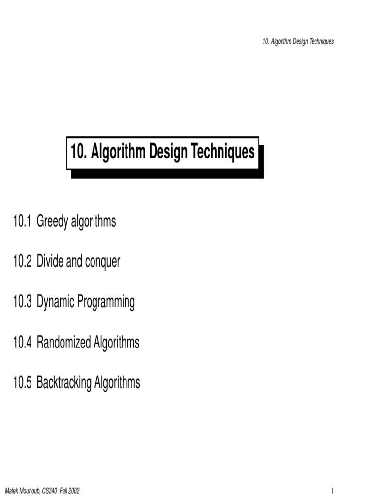 Algorithm Design Techniques | PDF | Dynamic Programming | Prime Number