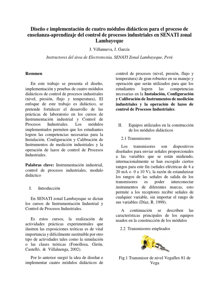 Módulos Didácticos en Control Industrial | PDF | Transmisor | Calibración